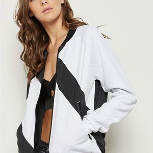 Adidas Equipment ADV 91-17 Bomber | Black White Asymmetrical Stripes | Size S